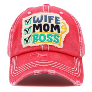 Salmon Wife Mom Boss Hat