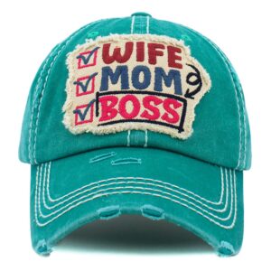 Teal Wife Mom Boss Hat