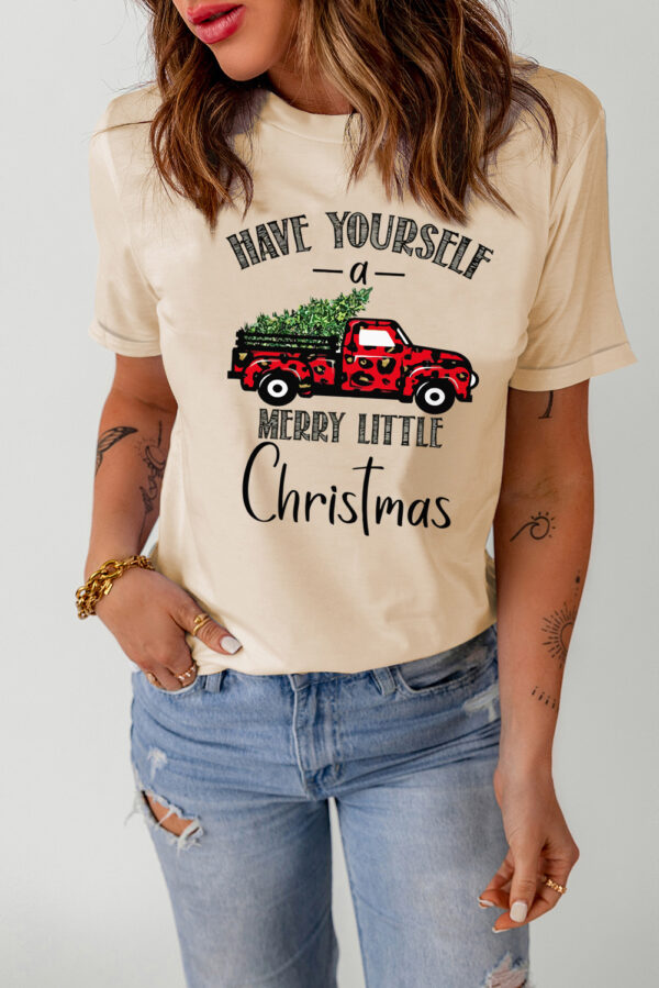 Leopard Print Christmas Truck T-Shirt